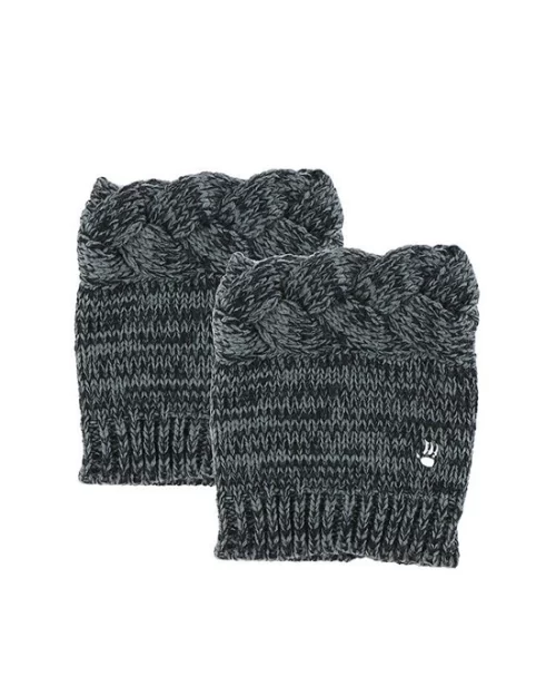 Bearpaw Cable Knit Boot Topper - Charcoal