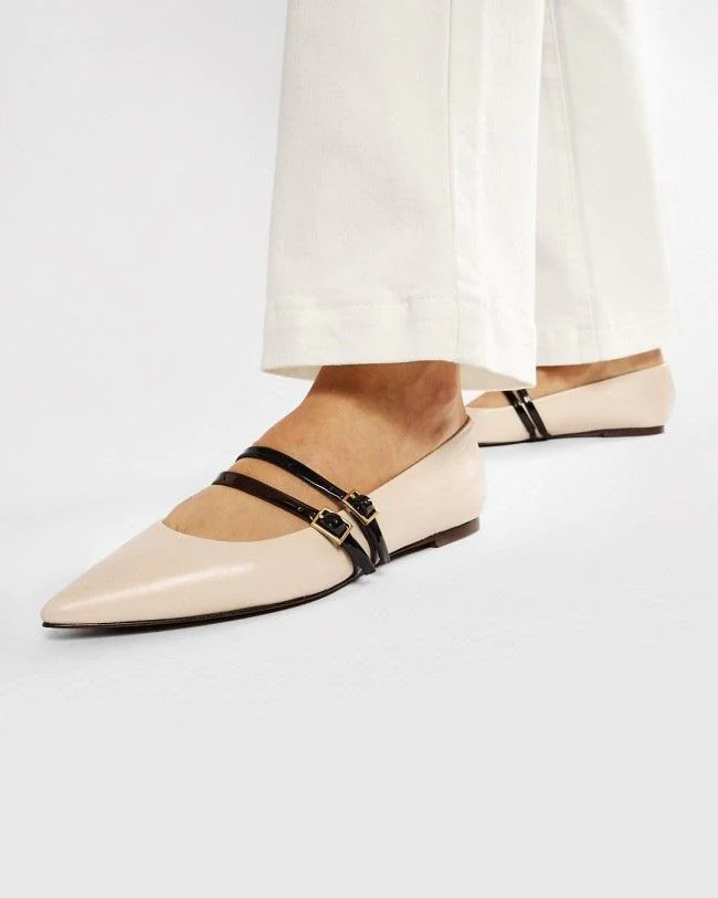 Tory Burch 2 Band 5mm Pointy Toe Flats