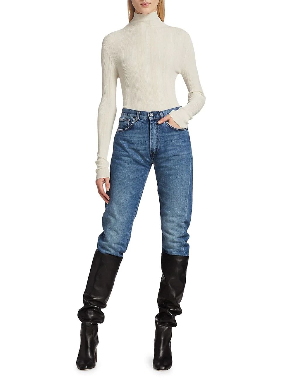 Totême Original Blue High-Rise Straight-Leg Jeans
