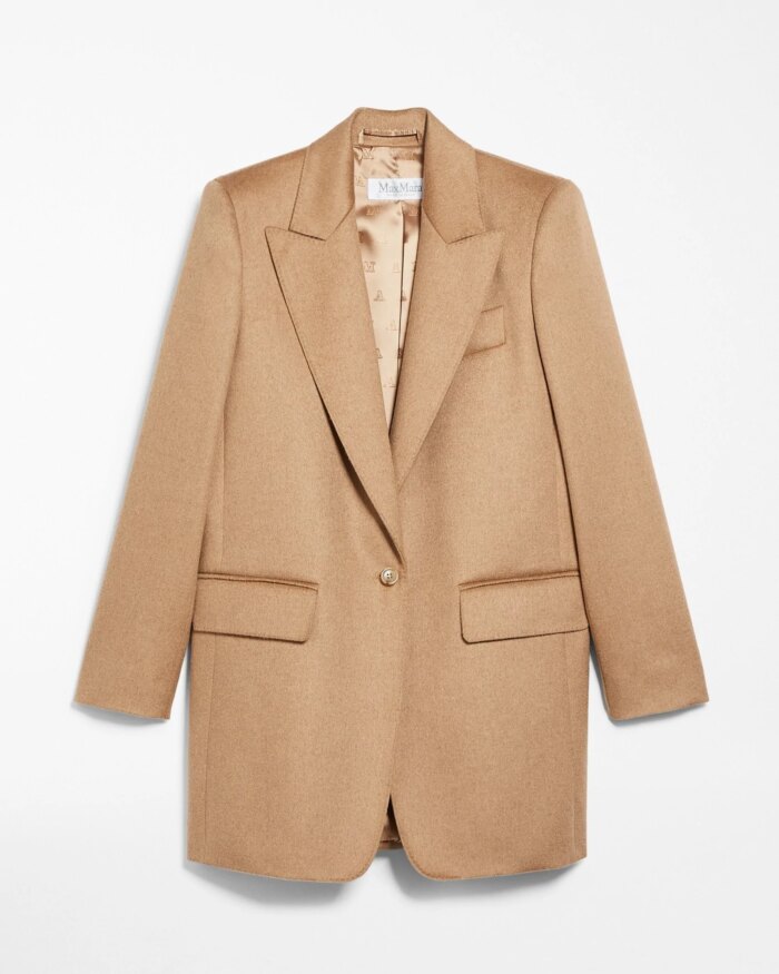 Max Mara Eva One-Button Front Peak-Lapel Wool Jacket