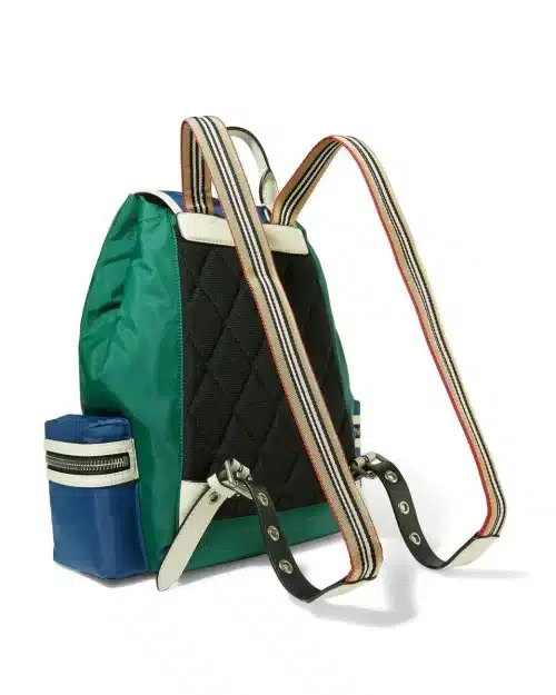 Burberry Leather-Trimmed Shell Backpack