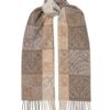 Loewe Fringed Wool and Cashmere-blend Jacquard Scarf, White/Beige