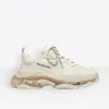 Balenciaga Men's Triple S Clear Sole Sneaker in white