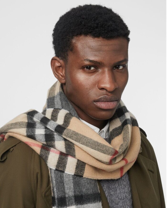 Burberry Long Reversible Check Double-Faced Cashmere Scarf