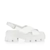 Prada White Lug-Sole Leather Platform Slingback Sandals