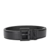 Saint Laurent Men's YSL Black Logo Leather Belt