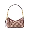 Tory Burch T Monogram Jacquard Studio Bag In Claret/New Cream