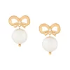 Simone Rocha Bow Detail Faux Pearl Drop Earrings
