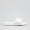Jimmy Choo Fitz Pearly Stud Pool Sandals, White
