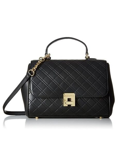 Calvin Klein Quilted Satchel Black / Gold
