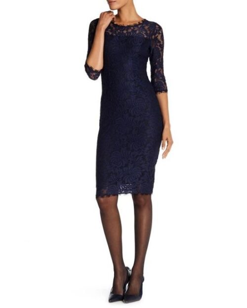 T TAHARI Women's Blue Riley Dress