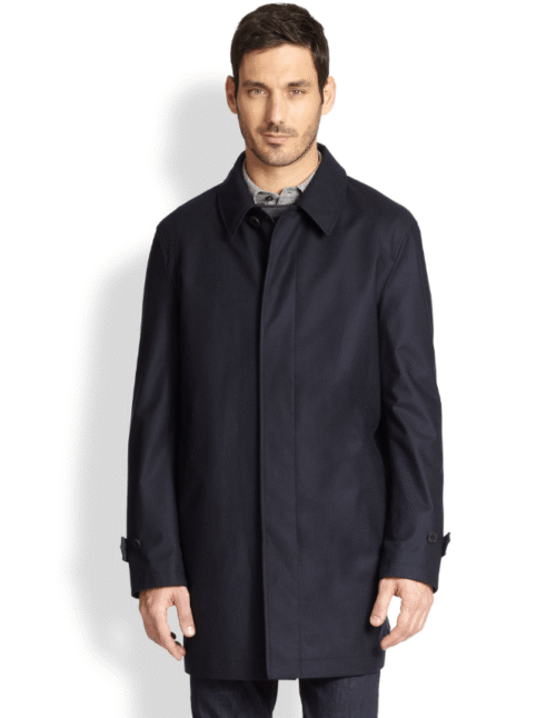 Canali Hidden-Button Trench Coat