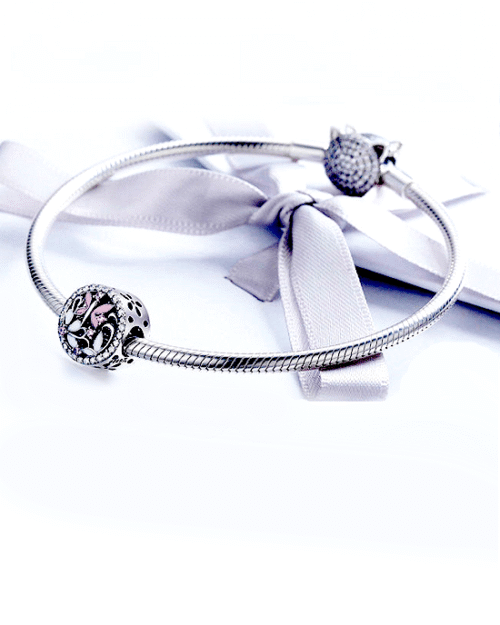 Steffe Sterling Silver Poetic Daisy Cherry Blossom Mixed Enamels Clasp Bracelet