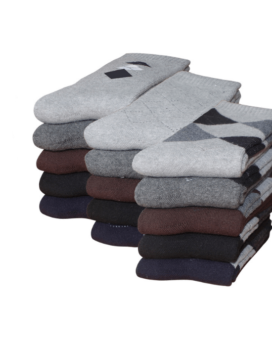 Teams Men's 5-Pack Pop Mini Argyle Winter thicken warm terry socks