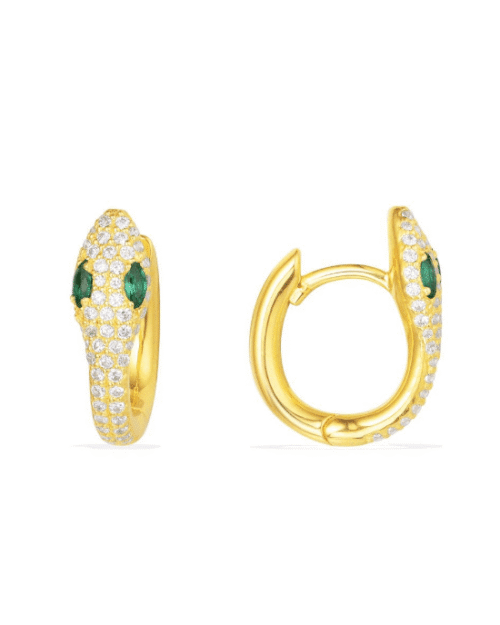 Apm Monaco Yellow Silver Serpentine Hoop Earrings