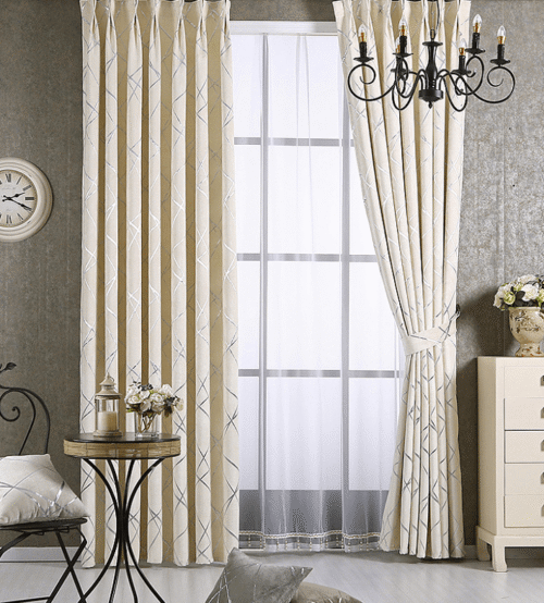 Sifan Geometrice Jacquard Pattern Window Blackout Modern Curtains Panel,