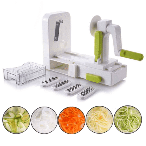 Folding 5 Blade Spaghetti Vegetable Spiral Slicer Carrot Zucchini Noodler Maker
