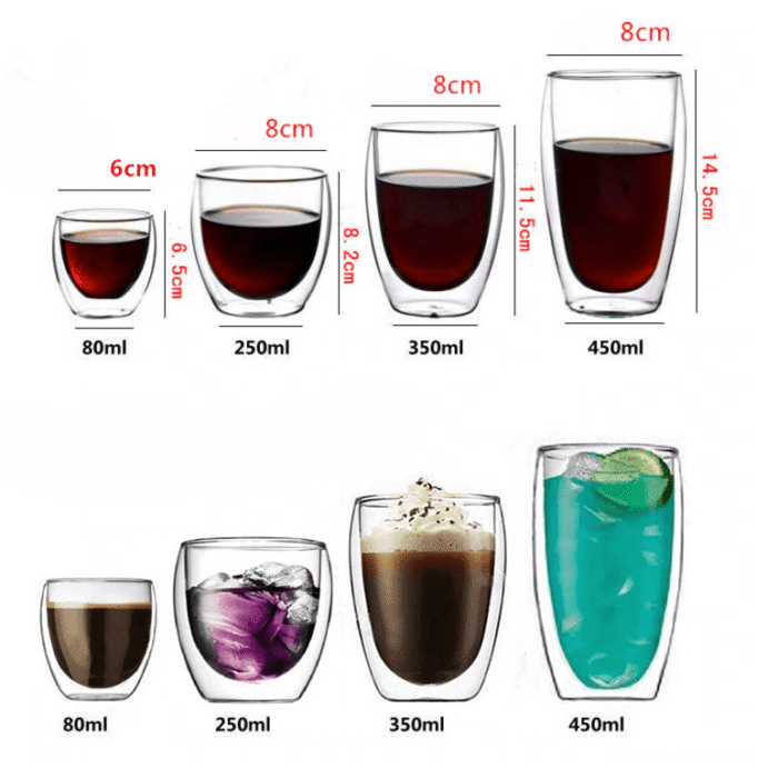 New Double Walled Ecooe Coffee Glasses Cups