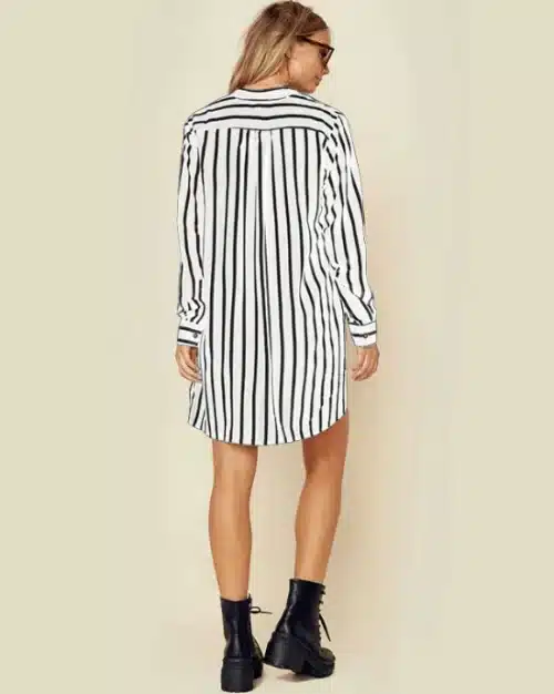 Women's V-Neck Striped Popover Top