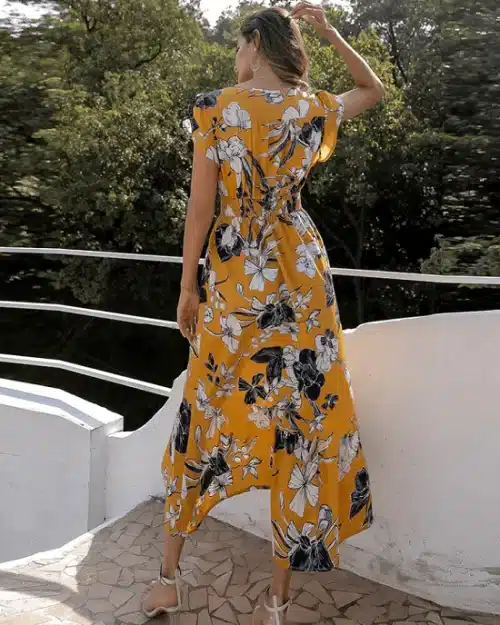 Women's Botanical Tucked-Front Dress