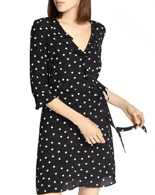 Eye Candy Dotted Faux Wrap Dress