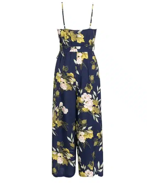 Women's V- Neck Floral Print Jumpsuits