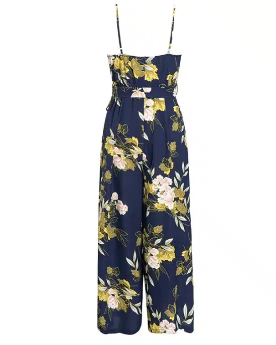 Women's V- Neck Floral Print Jumpsuits
