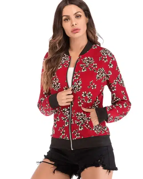 Women's Floral Print Long Sleeve Jacket