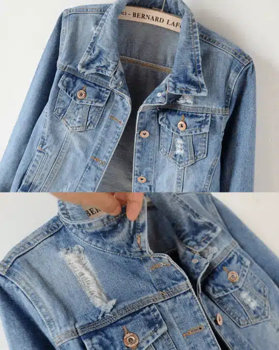 Women's Led Denim Jacket in Magnetic Blue