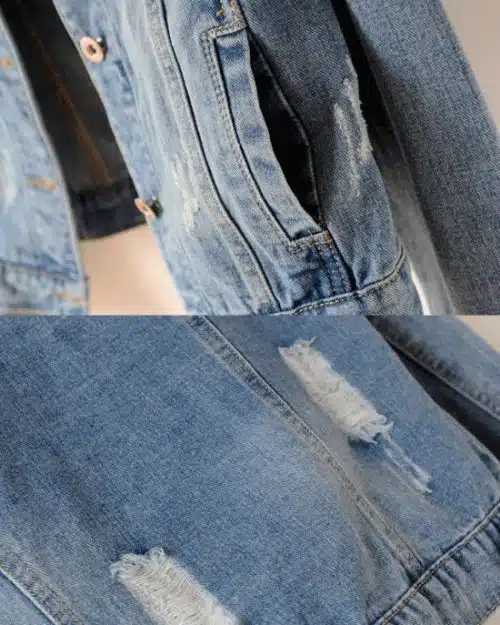 Women's Led Denim Jacket in Magnetic Blue