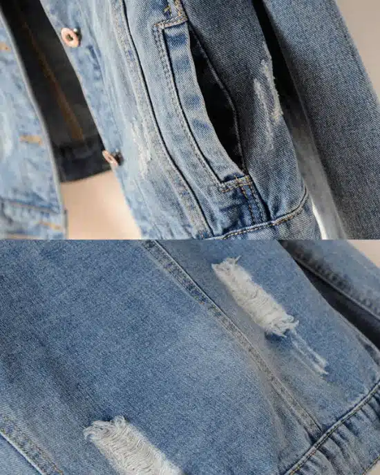Women's Led Denim Jacket in Magnetic Blue