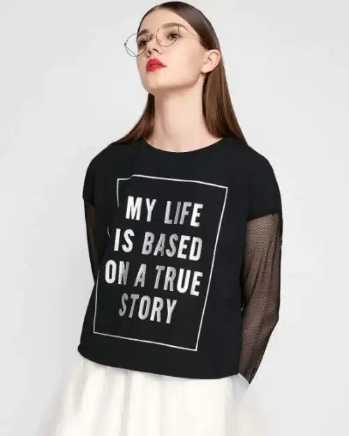 Women's Chiffon Solid Chic Knitted Tees