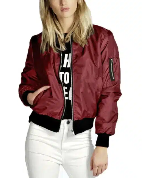 Women's Basic Bomber Long Sleeve Jacket
