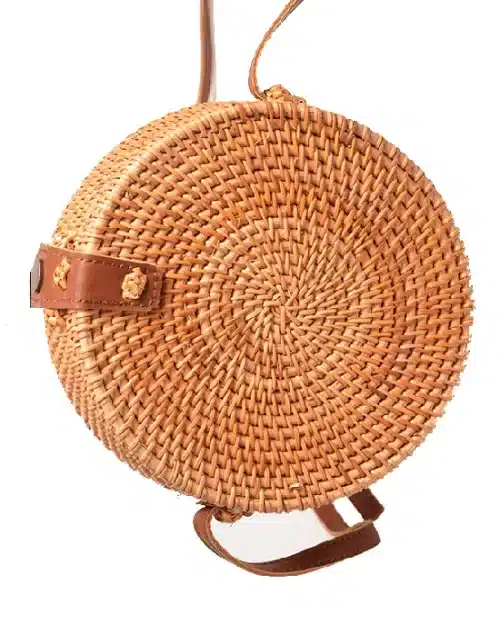 Women's Straw Circular Rattan Bag