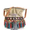 Women's Tassel Straw Bucket bag
