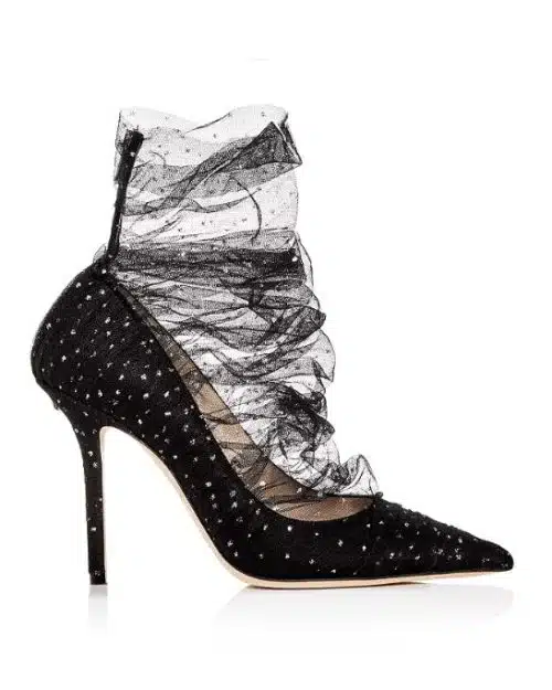 Jimmy Choo Women's Lavish 100 Glitter Tulle Pointed-Toe Pumps