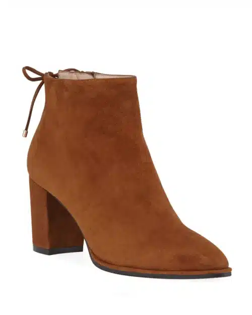 Stuart Weitzman Lofty Suede Pointed-Toe Booties