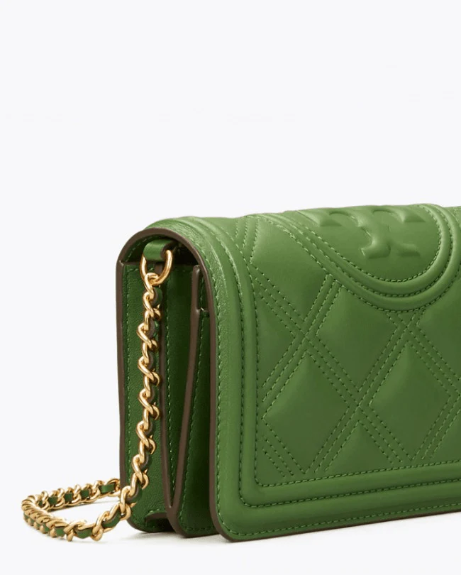 Tory Burch Fleming Soft Wallet Crossbody, Arugula