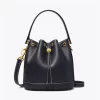 Tory Burch T Monogram Leather Bucket Bag, Black