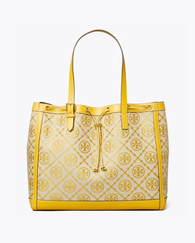 Tory Burch T Monogram Jacquard Tote Bag, Goldfinch