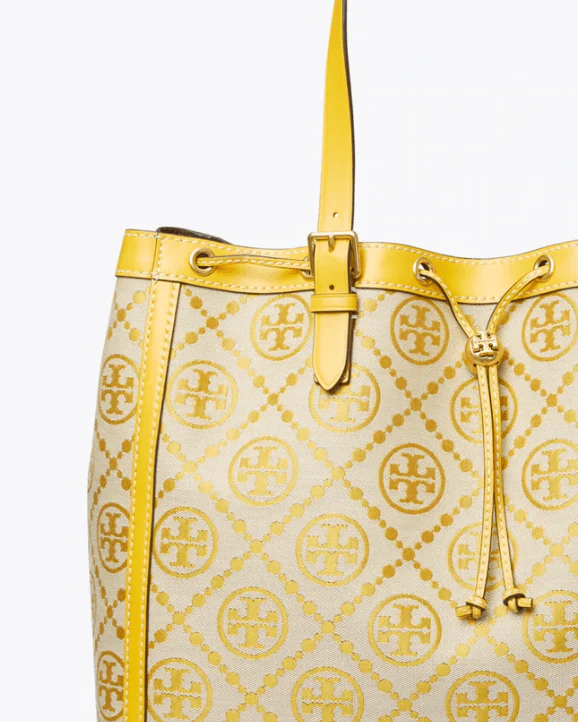 Tory Burch T Monogram Jacquard Tote Bag, Goldfinch