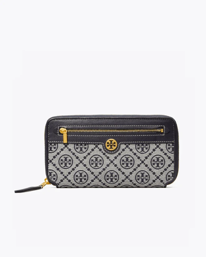 Tory Burch T Monogram Jacquard Zip Continental Wallet, Tory Navy
