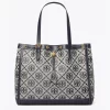 Tory Burch T Monogram Jacquard Tote Bag, Tory Navy