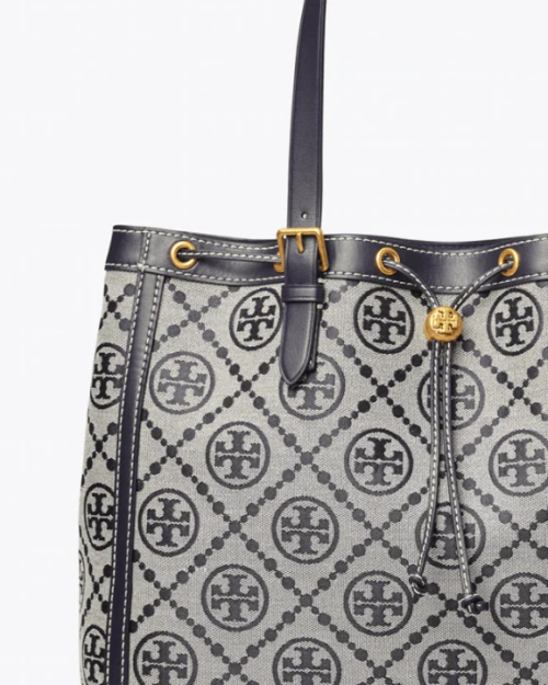 Tory Burch T Monogram Jacquard Tote Bag, Tory Navy