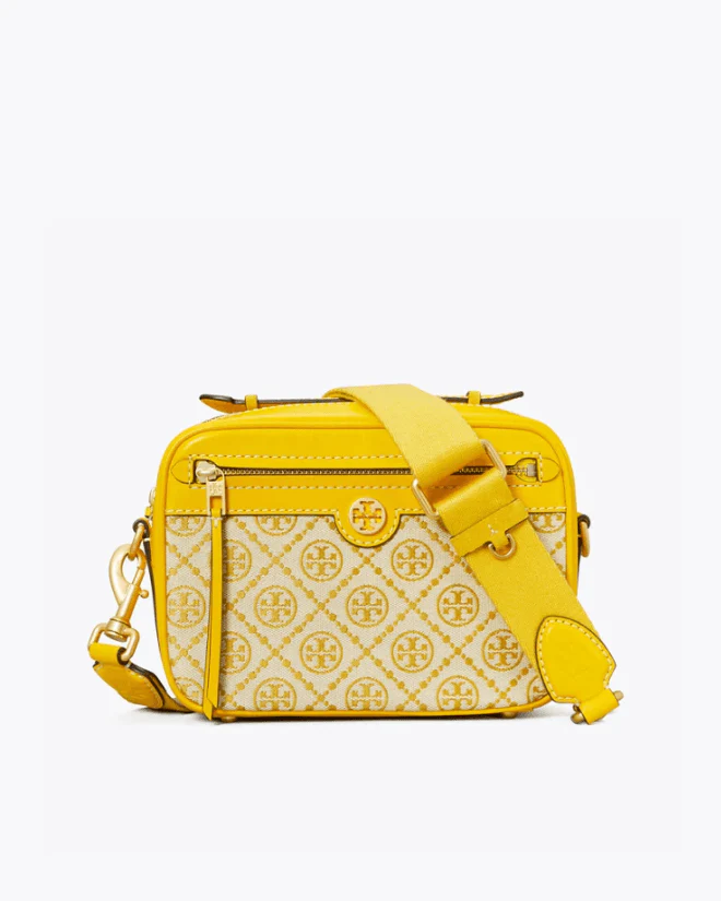 Tory Burch T Monogram Jacquard Camera Bag, Goldfinch
