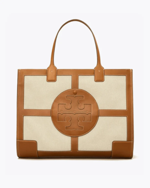 Tory Burch Ella Canvas Quadrant Tote Bag