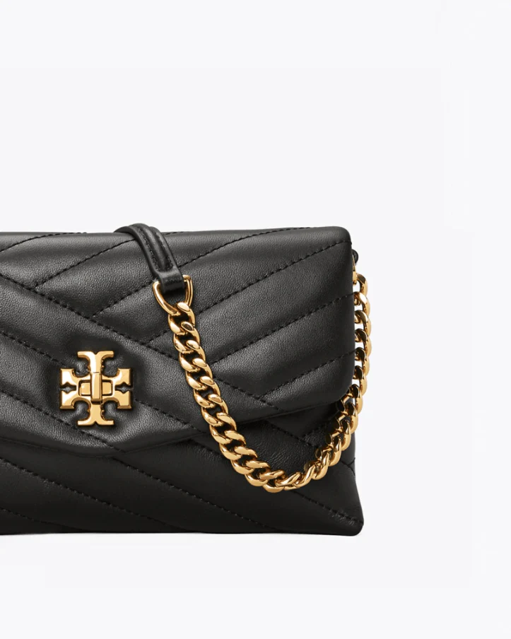 Tory Burch Kira Chevron Chain Wallet Crossbody Bag, Black