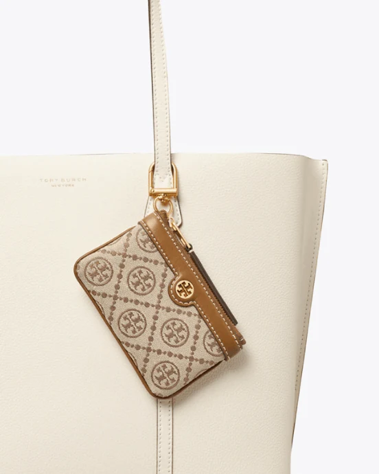 Tory Burch T Monogram Card Case Key Ring
