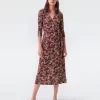 DVF Abigail Silk Jersey Wrap Dress in Fan Wine