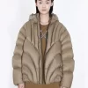 Jnby Quilted Hooded Oversize Down Jacket-Pink